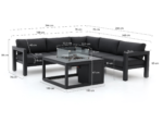 Bellagio Campazzo hoek loungeset met vuurtafel 4-delig - Afbeelding 3