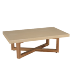 DAK - Salontafel Rectangulaire 120x70cm | Beton en Teak Hout Beige - Afbeelding 2