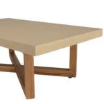DAK - Salontafel Rectangulaire 120x70cm | Beton en Teak Hout Beige - Afbeelding 4
