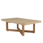 DAK - Salontafel Rectangulaire 120x70cm | Beton en Teak Hout Beige - Afbeelding 5